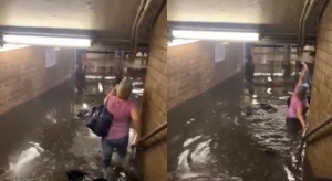 Lluvias de Elsa inundan el metro de NY